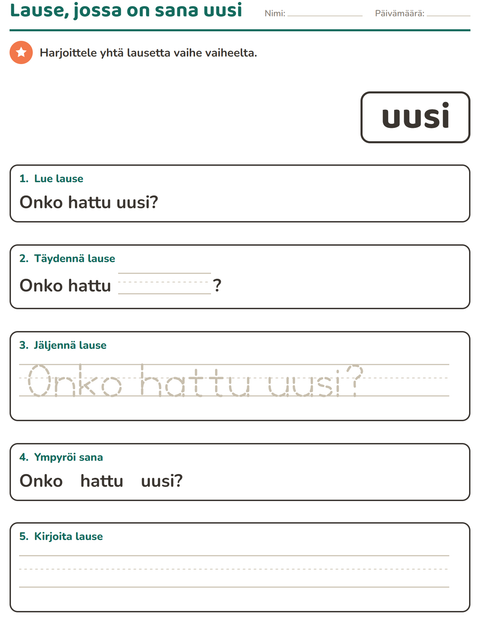 Esikatselu: Yleiset sanat-tehtäväarkki, Esiopetus