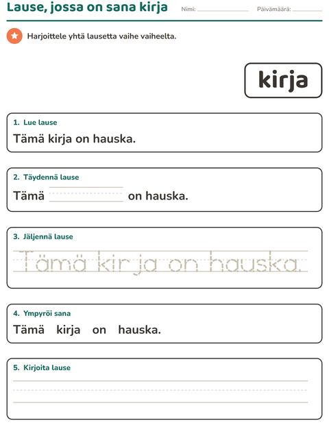 Esikatselu: Yleiset sanat-tehtäväarkki, Esiopetus