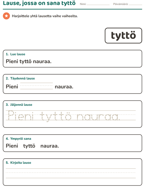 Esikatselu: Yleiset sanat-tehtäväarkki, Esiopetus
