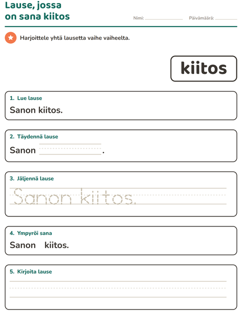 Esikatselu: Yleiset sanat-tehtäväarkki, Esiopetus