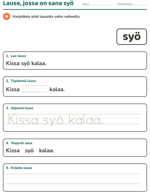 Esikatselu: Yleiset sanat-tehtäväarkki, Esiopetus