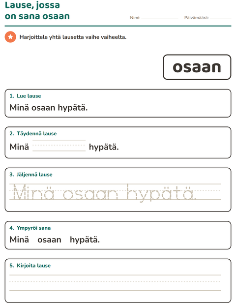 Esikatselu: Yleiset sanat-tehtäväarkki, Esiopetus