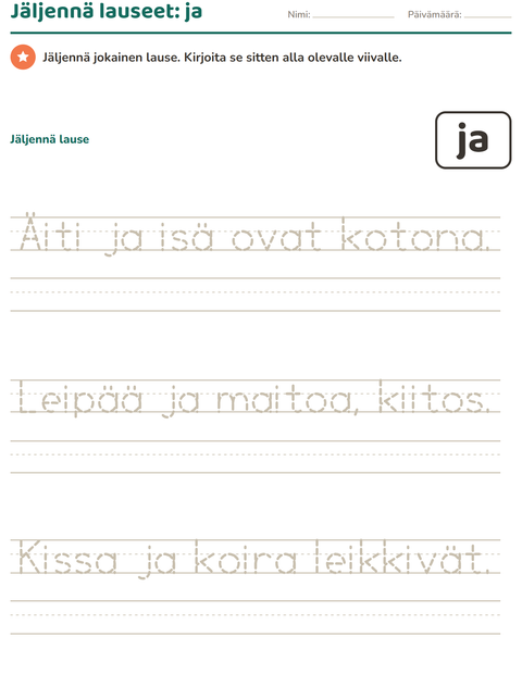 Esikatselu: Yleiset sanat-tehtäväarkki, Esiopetus
