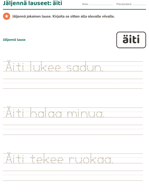 Esikatselu: Yleiset sanat-tehtäväarkki, Esiopetus