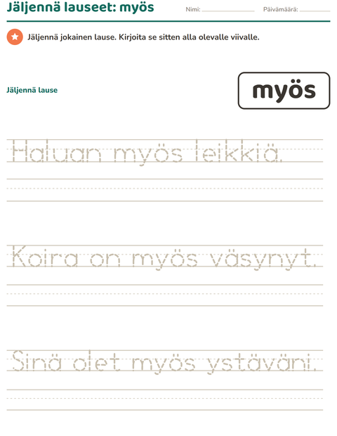 Esikatselu: Yleiset sanat-tehtäväarkki, Esiopetus
