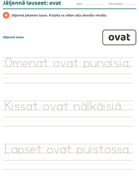 Esikatselu: Yleiset sanat-tehtäväarkki, Esiopetus