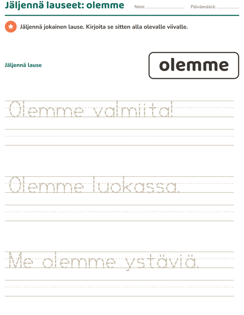 Esikatselu: Yleiset sanat-tehtäväarkki, Esiopetus