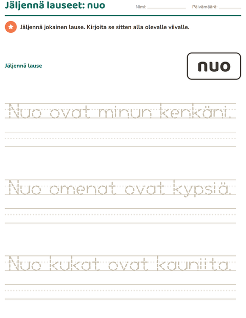 Esikatselu: Yleiset sanat-tehtäväarkki, Esiopetus