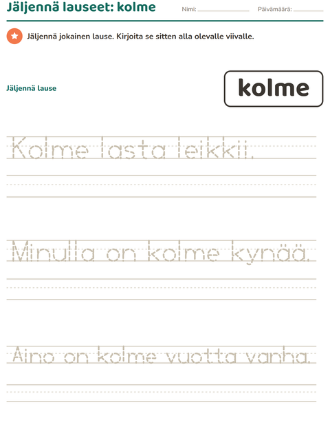 Esikatselu: Yleiset sanat-tehtäväarkki, Esiopetus