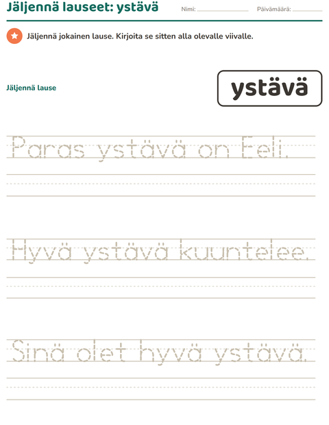 Esikatselu: Yleiset sanat-tehtäväarkki, Esiopetus