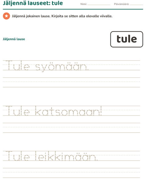Esikatselu: Yleiset sanat-tehtäväarkki, Esiopetus