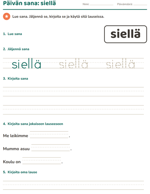 Esikatselu: Yleiset sanat-tehtäväarkki, Esiopetus