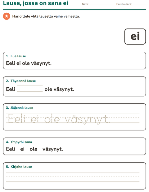 Esikatselu: Yleiset sanat-tehtäväarkki, Esiopetus