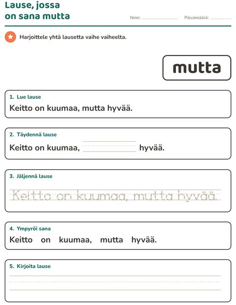Esikatselu: Yleiset sanat-tehtäväarkki, Esiopetus