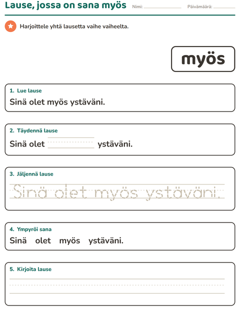 Esikatselu: Yleiset sanat-tehtäväarkki, Esiopetus