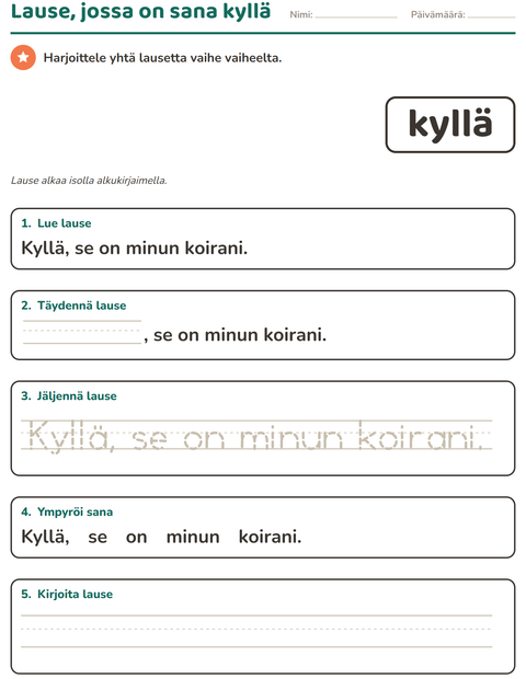 Esikatselu: Yleiset sanat-tehtäväarkki, Esiopetus