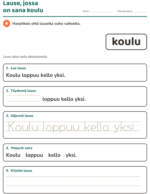 Esikatselu: Yleiset sanat-tehtäväarkki, Esiopetus