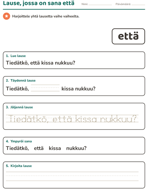 Esikatselu: Yleiset sanat-tehtäväarkki, Esiopetus