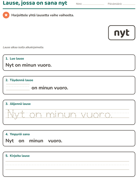 Esikatselu: Yleiset sanat-tehtäväarkki, Esiopetus