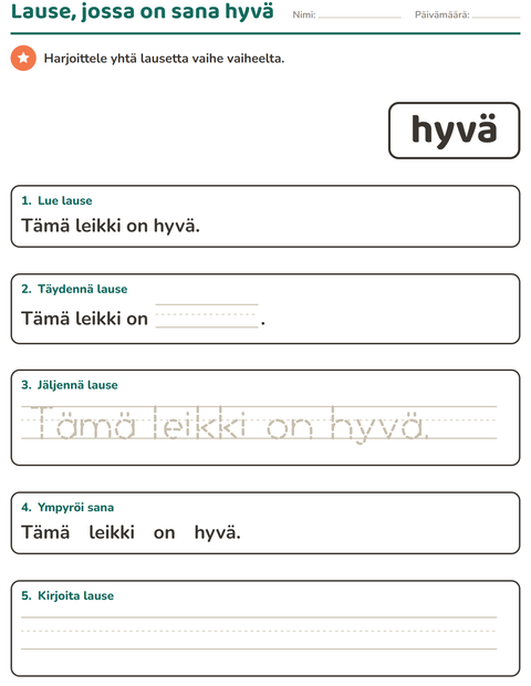 Esikatselu: Yleiset sanat-tehtäväarkki, Esiopetus