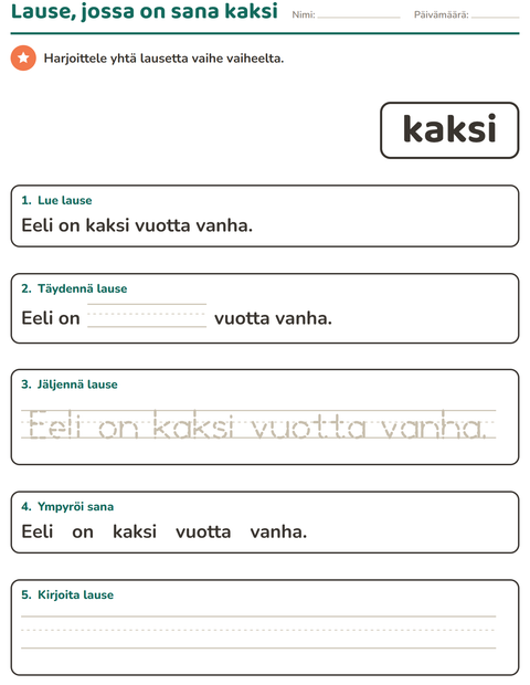 Esikatselu: Yleiset sanat-tehtäväarkki, Esiopetus