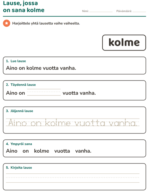 Esikatselu: Yleiset sanat-tehtäväarkki, Esiopetus