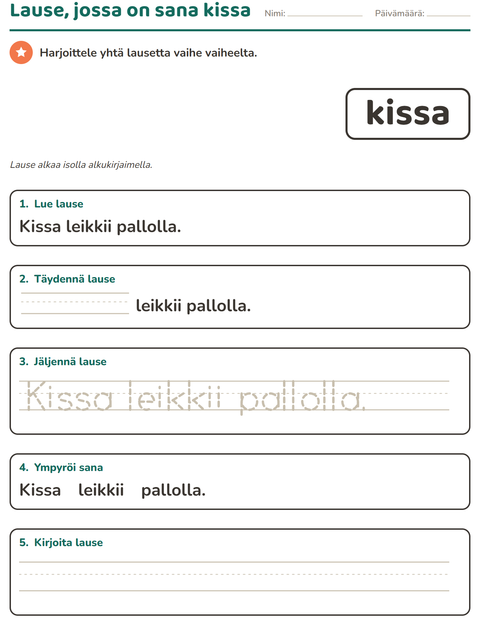 Esikatselu: Yleiset sanat-tehtäväarkki, Esiopetus