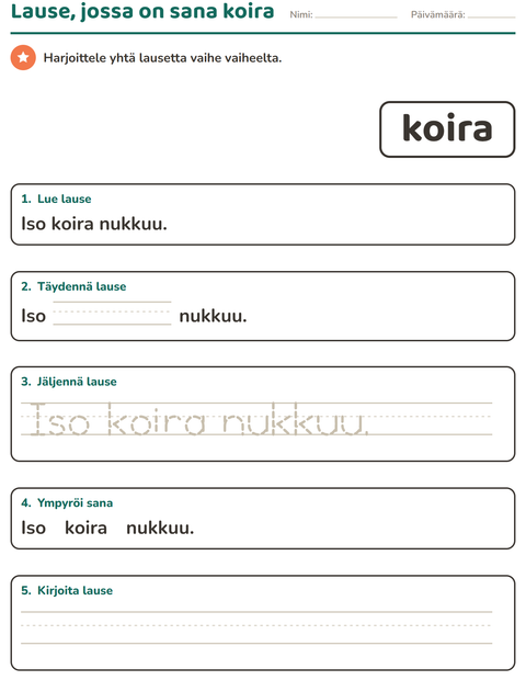 Esikatselu: Yleiset sanat-tehtäväarkki, Esiopetus