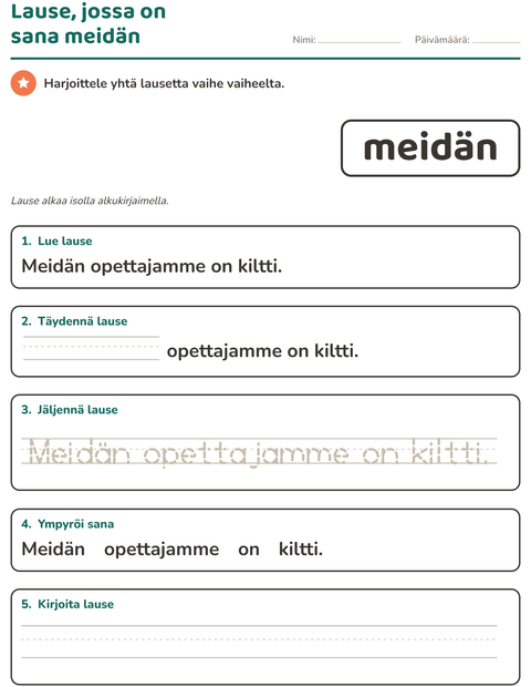 Esikatselu: Yleiset sanat-tehtäväarkki, Esiopetus