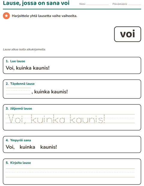 Esikatselu: Yleiset sanat-tehtäväarkki, Esiopetus