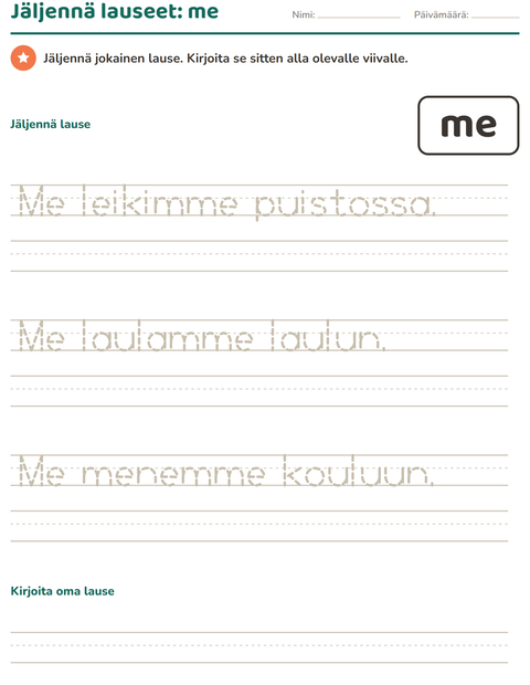 Esikatselu: Yleiset sanat-tehtäväarkki, Esiopetus