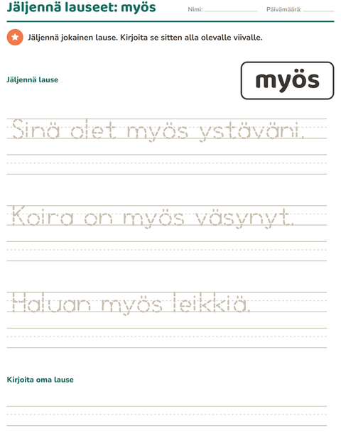 Esikatselu: Yleiset sanat-tehtäväarkki, Esiopetus