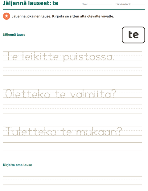 Esikatselu: Yleiset sanat-tehtäväarkki, Esiopetus