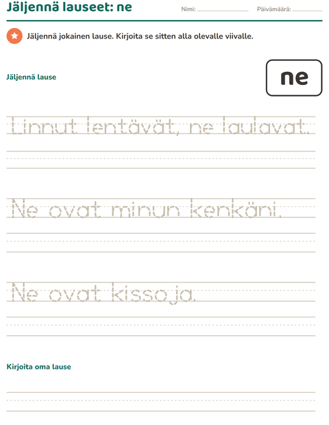 Esikatselu: Yleiset sanat-tehtäväarkki, Esiopetus