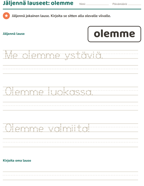 Esikatselu: Yleiset sanat-tehtäväarkki, Esiopetus