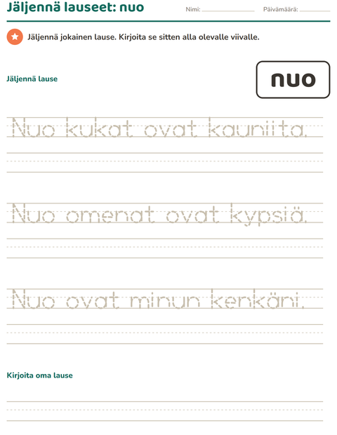 Esikatselu: Yleiset sanat-tehtäväarkki, Esiopetus