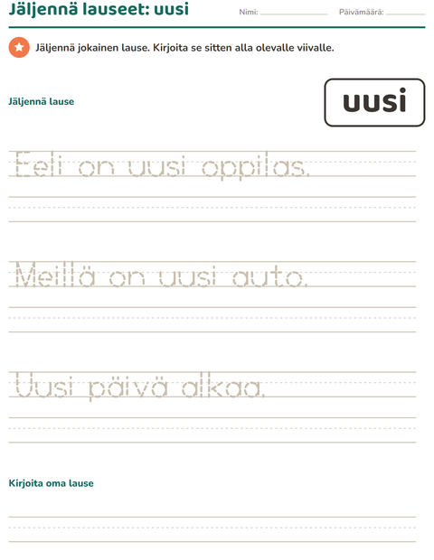 Esikatselu: Yleiset sanat-tehtäväarkki, Esiopetus