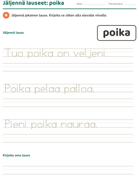 Esikatselu: Yleiset sanat-tehtäväarkki, Esiopetus
