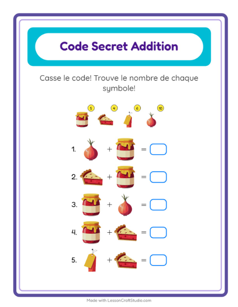 Additions codées – Au supermarché