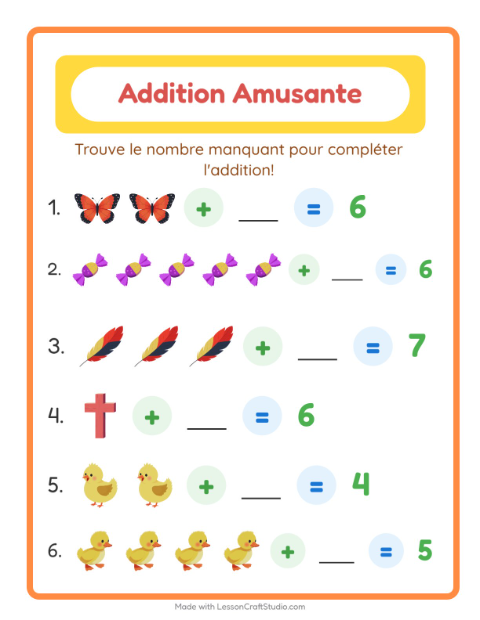 Aperçu de la fiche Addition avec Pâques pour École maternelle (grande section, 5-7 ans)