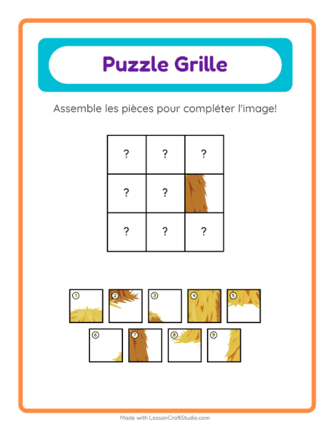 Aperçu de la fiche Appariement En Grille avec Action de grâce pour École maternelle (grande section, 5-7 ans)