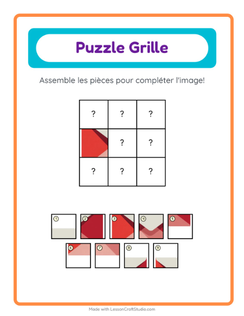 Aperçu de la fiche Appariement En Grille avec Bureau de poste pour École maternelle (grande section, 5-7 ans)