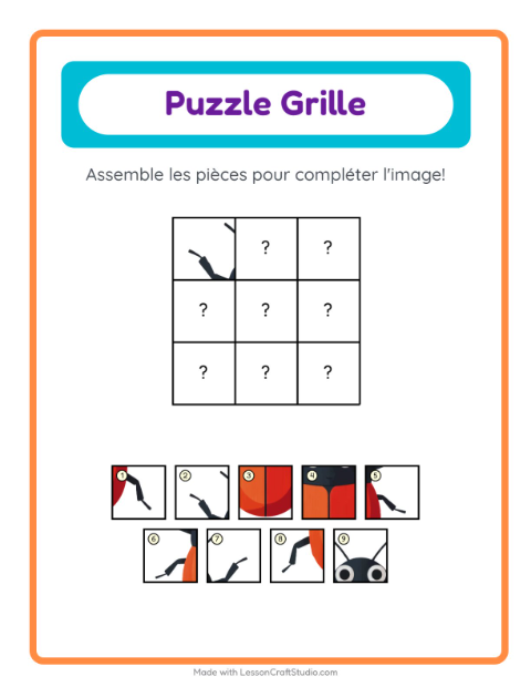 Aperçu de la fiche Appariement En Grille avec Choses qui volent pour École maternelle (grande section, 5-7 ans)