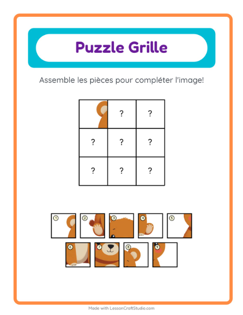 Aperçu de la fiche Appariement En Grille avec Créatures de la forêt pour École maternelle (grande section, 5-7 ans)