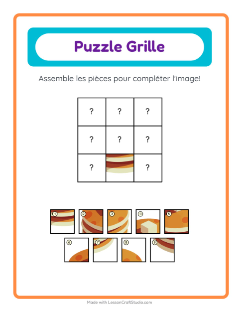 Aperçu de la fiche Appariement En Grille avec Desserts et sucreries pour École maternelle (grande section, 5-7 ans)