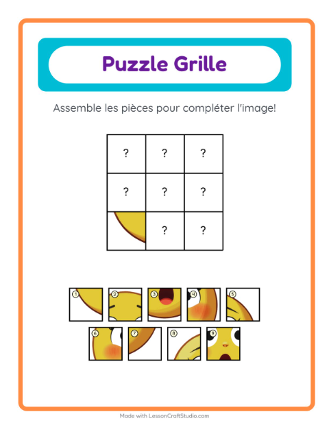 Aperçu de la fiche Appariement En Grille avec Émotions pour École maternelle (grande section, 5-7 ans)