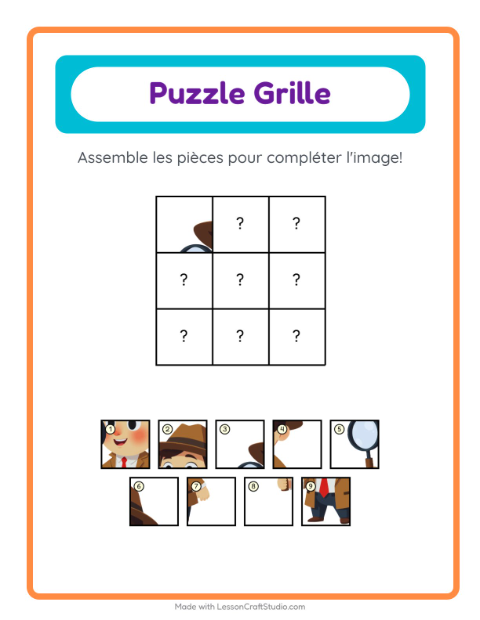 Aperçu de la fiche Appariement En Grille avec Métiers pour École maternelle (grande section, 5-7 ans)
