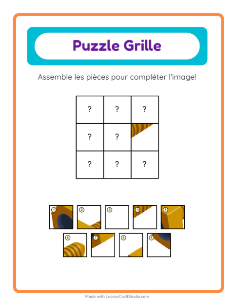 Aperçu de la fiche Appariement En Grille avec Outils pour École maternelle (grande section, 5-7 ans)