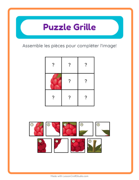 Aperçu de la fiche Appariement En Grille avec Petit-déjeuner pour École maternelle (grande section, 5-7 ans)
