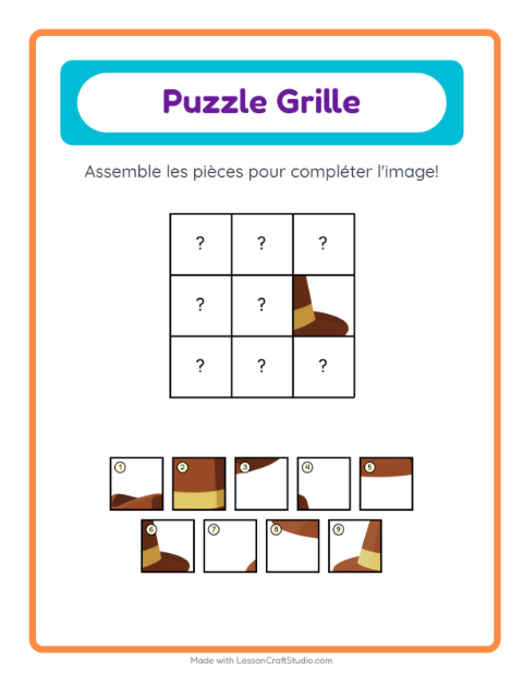 Aperçu de la fiche Appariement En Grille avec Plage pour École maternelle (grande section, 5-7 ans)